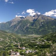 Village and mountains in Aosta Valley